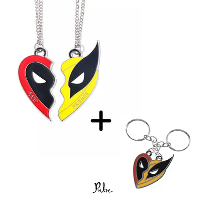 Colar deadpool e wolverine + Chaveiro de Brinde